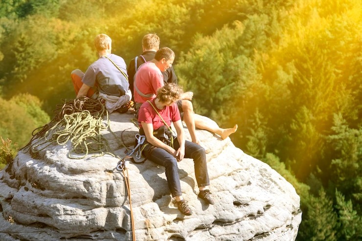 Group of Happy Travelers